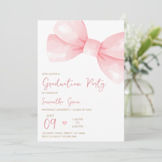Invitation Pink Bow (Debout devant)