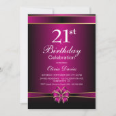 Invitation Pink Bow 21e fête d'anniversaire (Devant)