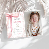 Invitation Pink Bow 2e anniversaire fille photo
