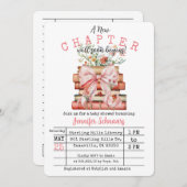 Invitation Pink Bow A New Chapter Baby Shower (Devant / Derrière)