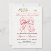 Invitation Pink Bow Aqeeqah (Devant)