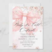 Invitation Pink Bow Baby C'est froid dehors Baby shower fille (Devant)