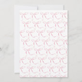 Invitation Pink bow baby shower invitation, bébé fille douche (Dos)