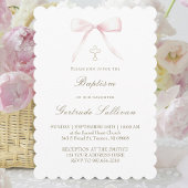 Invitation pink bow | Baptism girl