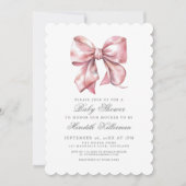 Invitation Pink Bow Boy Shower (Devant)