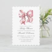Invitation Pink Bow Boy Shower (Debout devant)