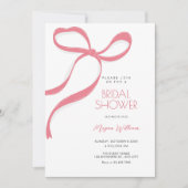 Invitation Pink bow bridal  shower (Devant)