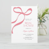 Invitation Pink bow bridal  shower (Debout devant)