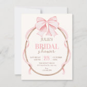 Invitation Pink bow bridal shower (Devant)