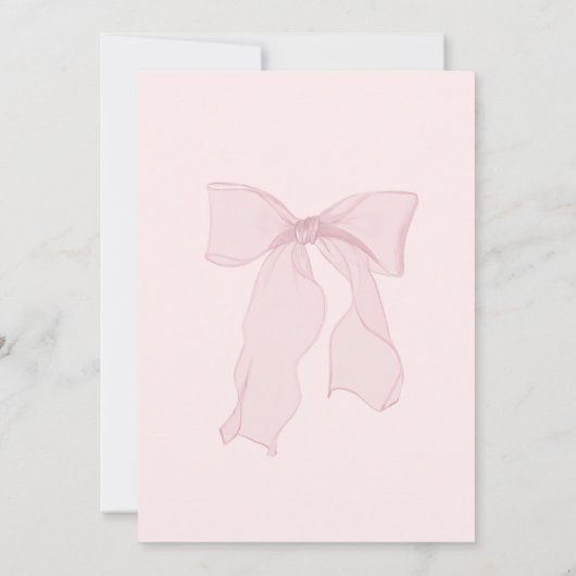 Invitation Pink Bow C’est un Baby shower féminin (Dos)