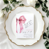 Invitation Pink Bow calligraphie True Love Fête des mariées
