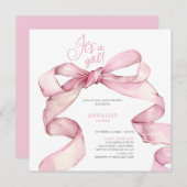 Invitation Pink Bow C'est un Baby shower de fille (Devant / Derrière)