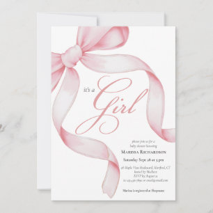Invitation Pink Bow C'est un Baby shower de fille