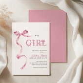 Invitation Pink Bow C'est un Baby shower de fille