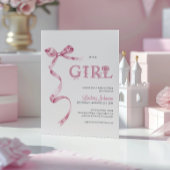 Invitation Pink Bow C'est un Baby shower de fille