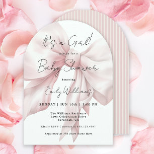 Invitation Pink Bow C'est un Baby shower de fille