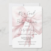 Invitation Pink Bow C'est un Baby shower de fille (Devant)