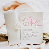 Invitation Pink Bow C'est une fille Baby shower moderne