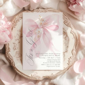 Invitation Pink Bow C'est une fille Floral pastel Baby shower
