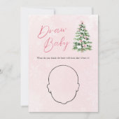 Invitation Pink Bow Christmas Tree Baby shower Draw Baby Jeu (Devant)