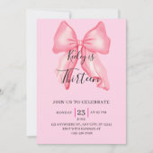 Invitation Pink Bow Coquette 10th 14th 18th 20 Birthday Girls (Devant)