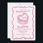 Invitation Pink Bow Coquette Coeur rétro Gâteau 21e anniversa<br><div class="desc">Laissez-vous tenter par le charme de notre collection de gâteaux Retro Coquette. Cet ensemble sucré-cerise est composé d'un gâteau coquette vintage en forme de coeur, orné de cerises succulentes et d'une glace à la crème beurrée, qui capte l'essence de la romance classique. Parfait pour ceux qui aiment une touche de...</div>