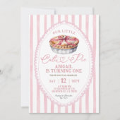 Invitation Pink Bow Coquette Cutie Pie Premier anniversaire (Devant)