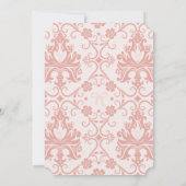 Invitation Pink Bow Coquette Toile Demask Jalon Anniversaire (Dos)