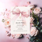 Invitation Pink bow crème fille Confirmation
