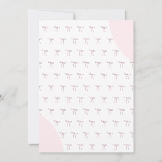 Invitation Pink Bow Doodle Girl 2e anniversaire (Dos)