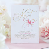 Invitation Pink Bow Elegant Modern Minimalist Bridal Shower