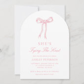 Invitation Pink Bow Elle Attache L'Arche De Fête des mariées  (Devant)
