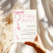 Invitation Pink Bow Elle Tying The Knot Fête des mariées