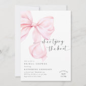 Invitation Pink Bow Elle Tying The Knot Fête des mariées (Devant)