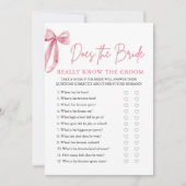 Invitation Pink Bow Est L'Épouse Connaît Vraiment Le Jeu Groo (Devant)