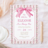 Invitation Pink Bow Fancy ONE Girl 1er anniversaire