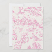 Invitation Pink Bow Fancy One Girl Chic Coquette 1er annivers (Dos)