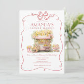 Invitation Pink Bow Farmer Market Floral Anniversaire (Debout devant)