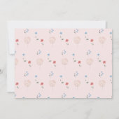 Invitation Pink Bow Fleur sauvage 1er anniversaire Photo (Dos)