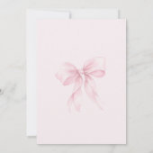 Invitation Pink Bow Floral Girl 1er BIrthday party (Dos)