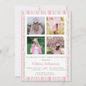 Invitation Pink Bow Floral Graduation (Dos)