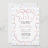 Invitation Pink Bow Floral Graduation Party (Dos)