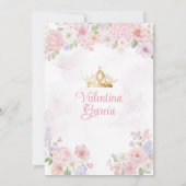 Invitation Pink Bow Floral Princess Royal Castle Quinceañera (Dos)