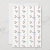 Invitation Pink Bow Floral Stripe Baby Shower (Dos)
