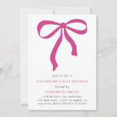 Invitation Pink Bow Galentines Jour Brunch (Devant)