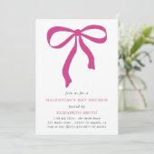 Invitation Pink Bow Galentines Jour Brunch (Debout devant)