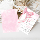 Invitation Pink Bow Girl Baby Shower