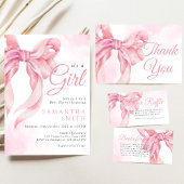 Invitation Pink Bow Girl Baby Shower