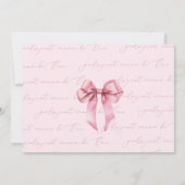 Invitation Pink Bow Girls veut juste être un anniversaire de  (Dos)