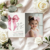 Invitation Pink Bow Girls veut juste être un anniversaire de 